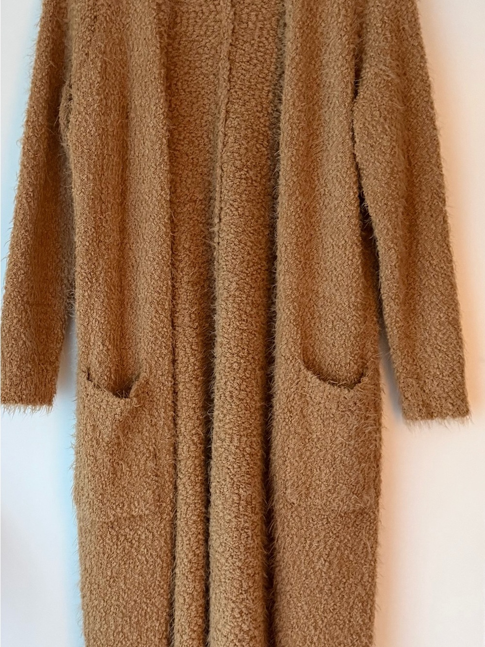 torrid Long Teddy Pocket Cardigan - Camel Brown